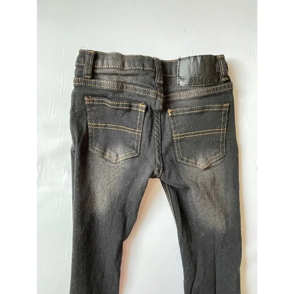 Swiss Cross Girls Size 4T Jean Black Straight Leg Denim